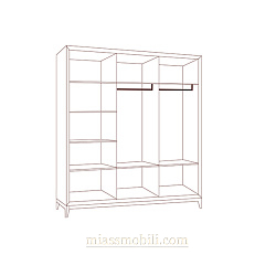 Шкаф 3-х дв .для платья и белья Modena дуб сатин с зеркалом дуб Сатин