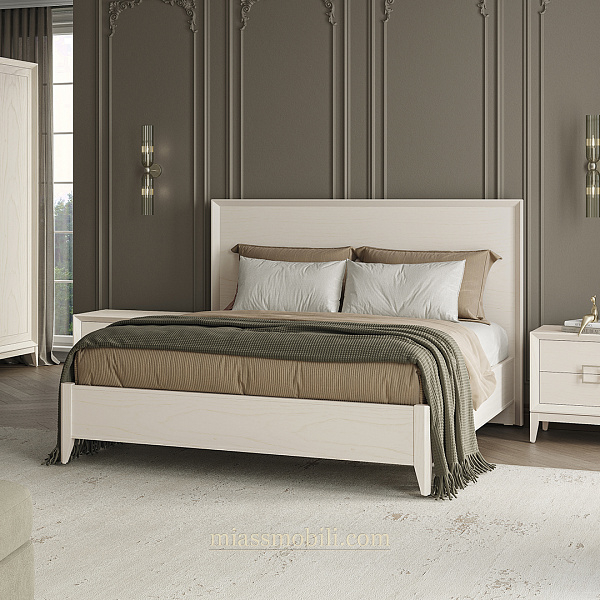 Кровать двойная без н/с Modena дуб Сатин