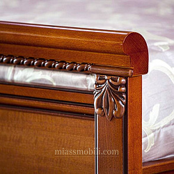 Кровать двойная (1800x2000) Lorenzo вишня с ножной спинкой