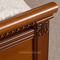 Кровать двойная (1800x2000) Lorenzo вишня с ножной спинкой