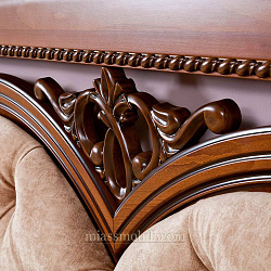 Кровать двойная (1800x2000) Lorenzo вишня с кутанной головной и ножной спинкой